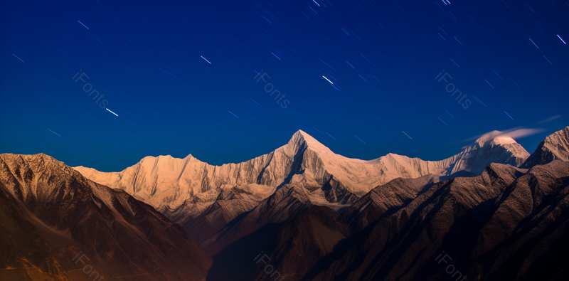夜晚星空下山峰壮观旅游意境,高清,摄影图,摄影图片,图片大全,摄影图免费下载
